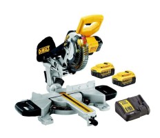 Dewalt DCS365M2-GB 18v XR 184mm XPS Mitre Saw with 2 x 4.0Ah Batteries, Charger & 40T Blade
